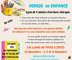 Novembre-Décembre - cycle de 4 ateliers d'écriture