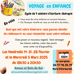 Cycle ateliers écriture Voyage en Enfance