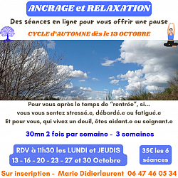 ANCRAGE et RELAXATION - OCTOBRE 2025