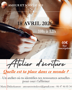 ATELIER d'ECRITURE - AVRIL 26